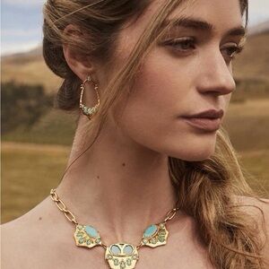 💛Kendra Scott Yellow Rose Turquoise Teardrop Earrings Gold Western Boho NWT Rare